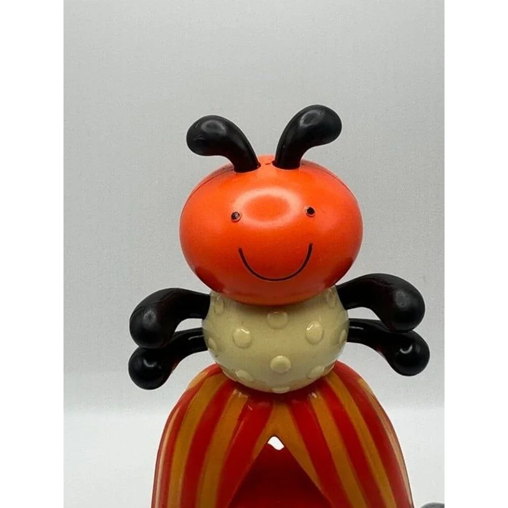 Cheerful Ladybug Toy with Jingle Bells and Striped Legs